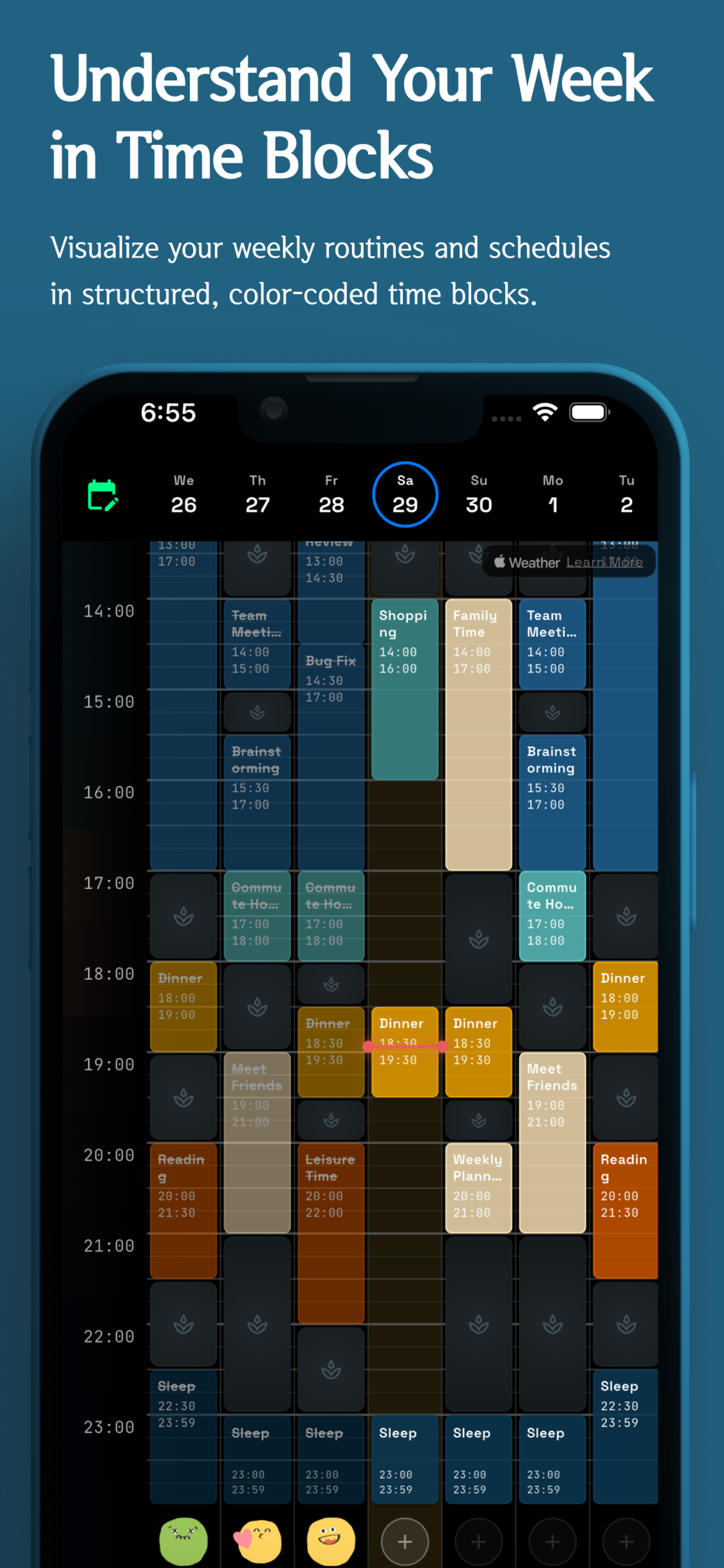 TimeNest execution mode - today's schedule